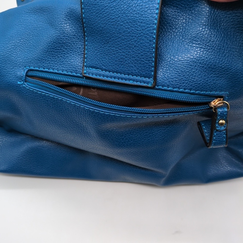 Mellow World Purse Womens Blue L Tote Handbag Zip Close‎ Clasp Single Strap NEW - Picture 8 of 8